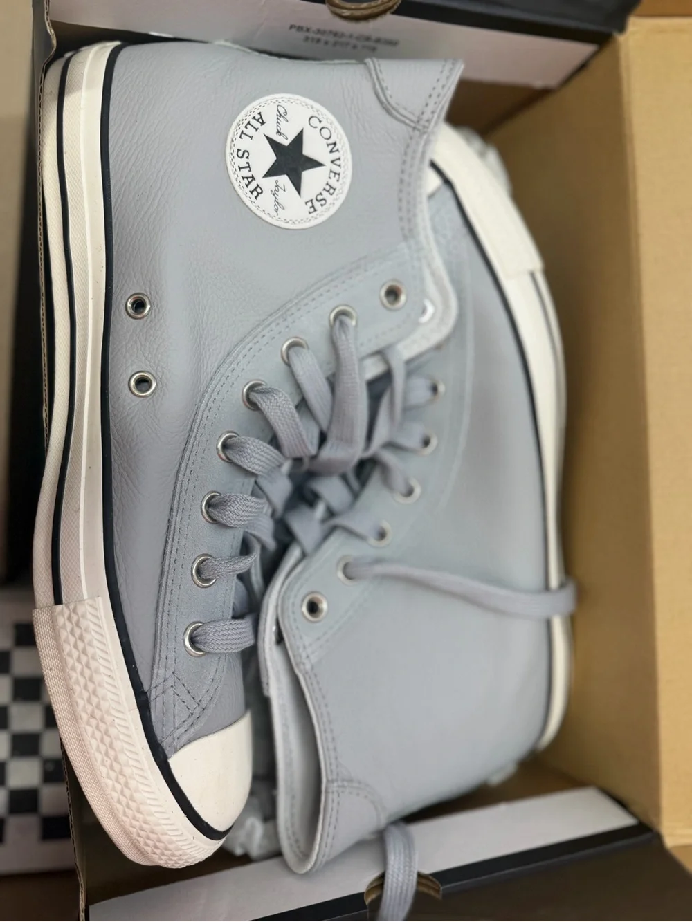 Converse High Top Sneakers in Light Gray and White